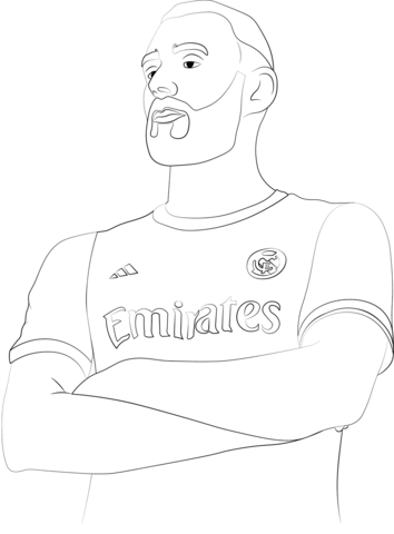 Karim Benzema Coloring Page